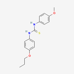 molecular formula C17H20N2O2S B14563776 N-(4-Methoxyphenyl)-N'-(4-propoxyphenyl)thiourea CAS No. 62178-46-5