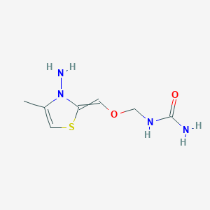 molecular formula C7H12N4O2S B14563796 N-{[(3-Amino-4-methyl-1,3-thiazol-2(3H)-ylidene)methoxy]methyl}urea CAS No. 62032-97-7