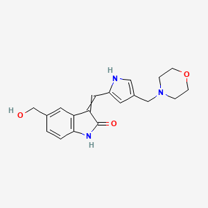 molecular formula C19H21N3O3 B1456384 (Z)-5-(Hydroxymethyl)-3-((4-(morpholinomethyl)-1H-pyrrol-2-yl)methylene)indolin-2-one CAS No. 1265965-20-5