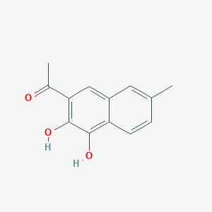 molecular formula C13H12O3 B14563886 Ethanone, 1-(3,4-dihydroxy-7-methyl-2-naphthalenyl)- CAS No. 61983-38-8