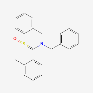 molecular formula C22H21NOS B14563888 N,N-Dibenzyl-1-(2-methylphenyl)-1-(oxo-lambda~4~-sulfanylidene)methanamine CAS No. 61821-40-7