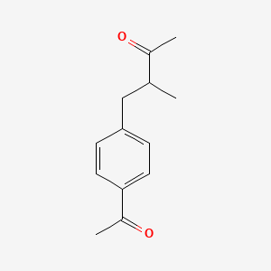 molecular formula C13H16O2 B14563897 4-(4-Acetylphenyl)-3-methylbutan-2-one CAS No. 61780-79-8