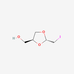 molecular formula C5H9IO3 B14563938 trans-2-(Iodomethyl)-1,3-dioxolane-4-methanol CAS No. 61508-57-4