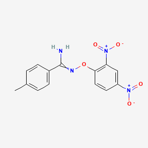 molecular formula C14H12N4O5 B14563955 N'-(2,4-Dinitrophenoxy)-4-methylbenzene-1-carboximidamide CAS No. 61773-15-7