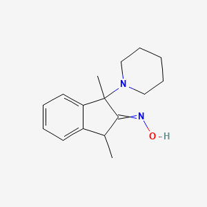 molecular formula C16H22N2O B14563991 N-[1,3-Dimethyl-1-(piperidin-1-yl)-1,3-dihydro-2H-inden-2-ylidene]hydroxylamine CAS No. 61957-33-3