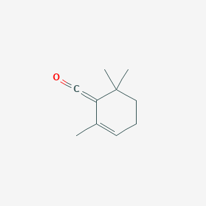 molecular formula C10H14O B14564068 Methanone, (2,6,6-trimethyl-2-cyclohexen-1-ylidene)- CAS No. 61899-98-7