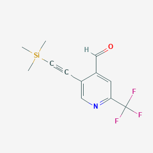 2-(Trifluoromethyl)-5-((trimethylsilyl)ethynyl)isonicotinaldehyde