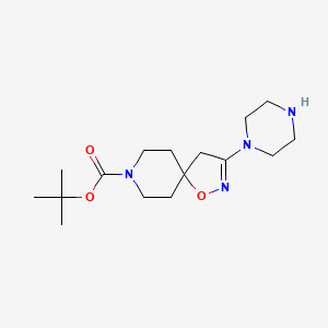 molecular formula C16H28N4O3 B1456417 3-Piperazin-1-yl-1-oxa-2,8-diaza-spiro[4.5]dec-2-ene-8-carboxylic acid tert-butyl ester CAS No. 1250999-82-6