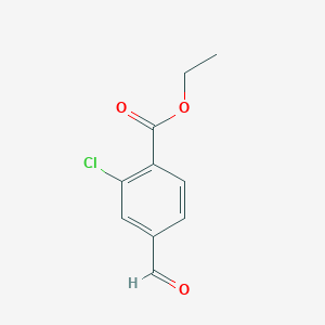 molecular formula C10H9ClO3 B1456420 2-Chloro-4-formyl-benzoic acid ethyl ester CAS No. 1373029-09-4