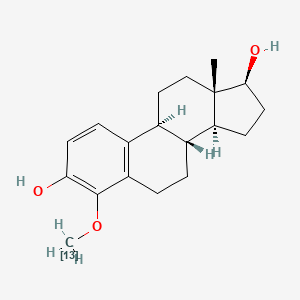 molecular formula C19H26O3 B1456422 (8R,9S,13S,14S,17S)-4-(113C)Methoxy-13-methyl-6,7,8,9,11,12,14,15,16,17-decahydrocyclopenta[a]phenanthrene-3,17-diol CAS No. 1217442-62-0