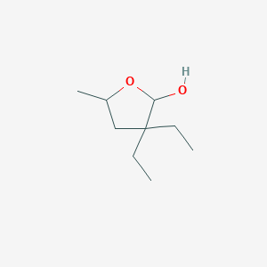 molecular formula C9H18O2 B14564226 3,3-Diethyl-5-methyloxolan-2-ol CAS No. 62036-38-8