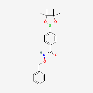 molecular formula C20H24BNO4 B1456425 N-Benzyloxy-4-(4,4,5,5-tetramethyl-[1,3,2]dioxaborolan-2-yl)-benzamide CAS No. 2096330-26-4