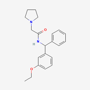 molecular formula C21H26N2O2 B14564308 N-[(3-Ethoxyphenyl)(phenyl)methyl]-2-(pyrrolidin-1-yl)acetamide CAS No. 61956-59-0