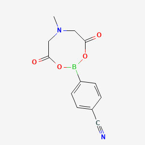molecular formula C12H11BN2O4 B1456433 4-(6-Methyl-4,8-dioxo-1,3,6,2-dioxazaborocan-2-yl)benzonitrile CAS No. 1884492-36-7
