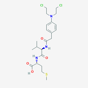 molecular formula C22H33Cl2N3O4S B14564425 N-({4-[Bis(2-chloroethyl)amino]phenyl}acetyl)-D-valyl-D-methionine CAS No. 61852-89-9