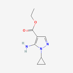 molecular formula C9H13N3O2 B1456447 ethyl 5-amino-1-cyclopropyl-1H-pyrazole-4-carboxylate CAS No. 950859-90-2