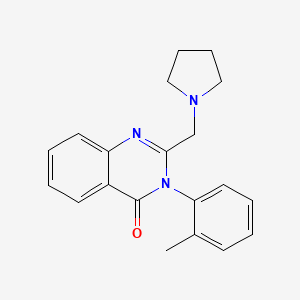 molecular formula C20H21N3O B14564532 3-(2-Methylphenyl)-2-[(pyrrolidin-1-yl)methyl]quinazolin-4(3H)-one CAS No. 61554-58-3