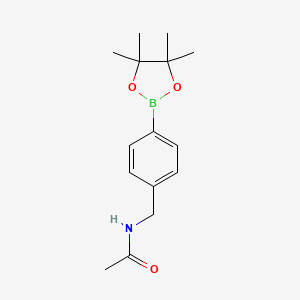 molecular formula C15H22BNO3 B1456454 N-(4-(4,4,5,5-tetramethyl-1,3,2-dioxaborolan-2-yl)benzyl)acetamide CAS No. 1235450-93-7