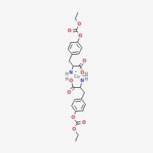 molecular formula C24H28CuN2O10 B14564548 Copper;[1-carboxy-2-(4-ethoxycarbonyloxyphenyl)ethyl]azanide CAS No. 61509-49-7