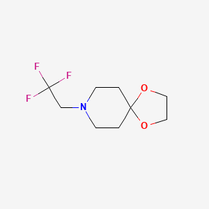 molecular formula C9H14F3NO2 B1456455 8-(2,2,2-Trifluoroethyl)-1,4-dioxa-8-azaspiro[4.5]decane CAS No. 710350-66-6