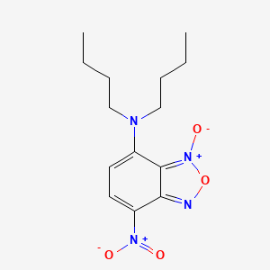 molecular formula C14H20N4O4 B14564696 N,N-dibutyl-7-nitro-3-oxido-2,1,3-benzoxadiazol-3-ium-4-amine CAS No. 61785-61-3