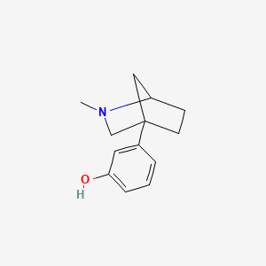 molecular formula C13H17NO B14564701 Phenol, 3-(2-methyl-2-azabicyclo[2.2.1]hept-4-yl)- CAS No. 61551-37-9