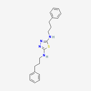 molecular formula C20H24N4S B14564767 N~2~,N~5~-Bis(3-phenylpropyl)-1,3,4-thiadiazole-2,5-diamine CAS No. 61785-13-5