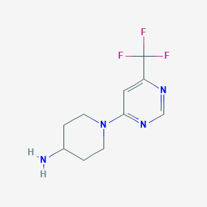 molecular formula C10H13F3N4 B1456485 1-[6-(Trifluoromethyl)pyrimidin-4-yl]piperidin-4-amine CAS No. 1329748-53-9