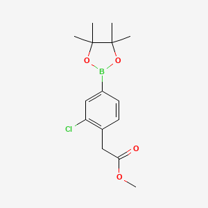molecular formula C15H20BClO4 B1456486 Methyl 2-(2-chloro-4-(4,4,5,5-tetramethyl-1,3,2-dioxaborolan-2-yl)phenyl)acetate CAS No. 849934-95-8