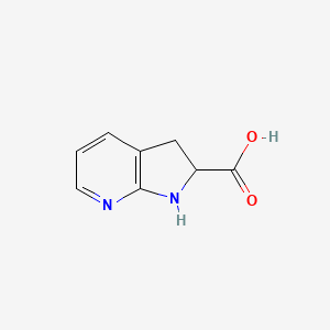 molecular formula C8H8N2O2 B1456489 2,3-dihydro-1H-pyrrolo[2,3-b]pyridine-2-carboxylic acid CAS No. 1616337-50-8