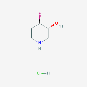 molecular formula C5H11ClFNO B1456491 (3R,4R)-rel-4-Fluoropiperidin-3-ol hydrochloride CAS No. 955028-83-8