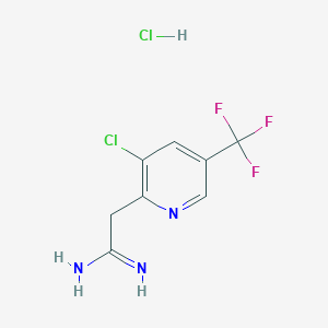 molecular formula C8H8Cl2F3N3 B1456498 2-(3-Chloro-5-trifluoromethyl-pyridin-2-yl)-acetamidine; hydrochloride CAS No. 1332495-31-4