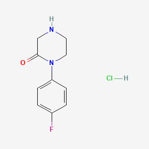 molecular formula C10H12ClFN2O B1456500 1-(4-氟苯基)哌嗪-2-酮盐酸盐 CAS No. 697305-48-9