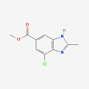 molecular formula C10H9ClN2O2 B1456501 methyl 7-chloro-2-methyl-1H-benzo[d]imidazole-5-carboxylate CAS No. 952512-22-0