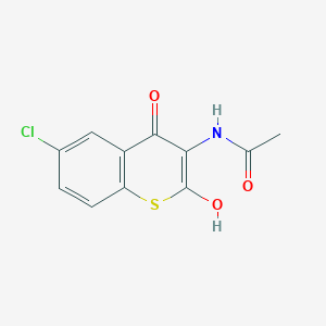 molecular formula C11H8ClNO3S B14565038 N-(6-Chloro-2-hydroxy-4-oxo-4H-1-benzothiopyran-3-yl)acetamide CAS No. 61423-86-7