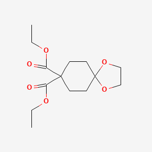 molecular formula C14H22O6 B1456504 Diethyl 1,4-dioxaspiro[4.5]decane-8,8-dicarboxylate CAS No. 1256546-71-0