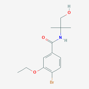 molecular formula C13H18BrNO3 B1456505 4-bromo-3-ethoxy-N-(1-hydroxy-2-methylpropan-2-yl)benzamide CAS No. 1309682-49-2
