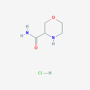 molecular formula C5H11ClN2O2 B1456506 Morpholine-3-carboxylic acid amide hydrochloride CAS No. 1101822-34-7