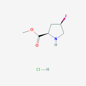 molecular formula C6H11ClFNO2 B1456508 methyl (2r,4r)-4-fluoropyrrolidine-2-carboxylate hydrochloride CAS No. 1445948-46-8