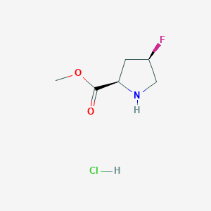 molecular formula C6H11ClFNO2 B1456508 (2R,4R)-methyl 4-fluoropyrrolidine-2-carboxylate hydrochloride CAS No. 1445948-46-8