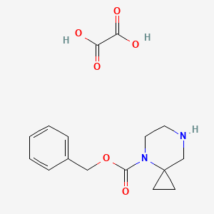 molecular formula C16H20N2O6 B1456515 4,7-二氮杂-螺[2.5]辛烷-4-羧酸苄酯草酸酯 CAS No. 1187930-05-7