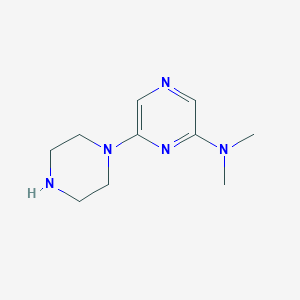 molecular formula C10H17N5 B14565156 N,N-Dimethyl-6-(piperazin-1-yl)pyrazin-2-amine CAS No. 61655-64-9