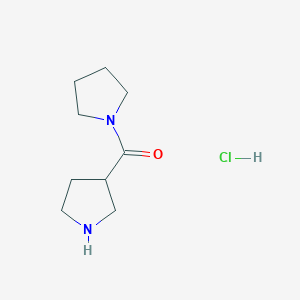 molecular formula C9H17ClN2O B1456519 Pyrrolidin-1-yl(pyrrolidin-3-yl)methanone hydrochloride CAS No. 1315592-48-3
