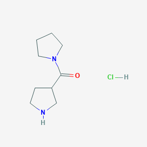 molecular formula C9H17ClN2O B1456519 Pyrrolidin-1-yl(pyrrolidin-3-yl)methanone HCl CAS No. 1315592-48-3
