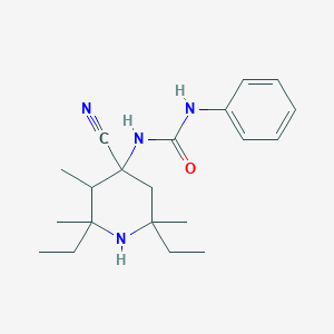 molecular formula C20H30N4O B14565229 N-(4-Cyano-2,6-diethyl-2,3,6-trimethylpiperidin-4-yl)-N'-phenylurea CAS No. 61683-67-8