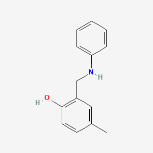 molecular formula C14H15NO B14565269 2-(Anilinomethyl)-4-methylphenol CAS No. 61593-30-4