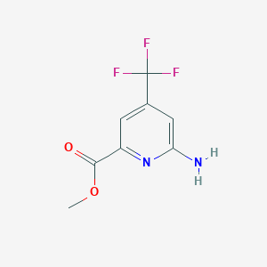 molecular formula C8H7F3N2O2 B1456529 Methyl 6-amino-4-(trifluoromethyl)picolinate CAS No. 1158787-77-9