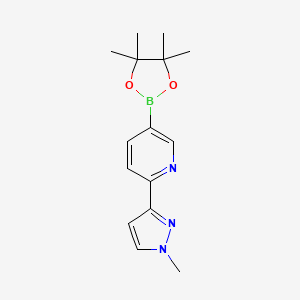 molecular formula C15H20BN3O2 B1456530 2-(1-methyl-1H-pyrazol-3-yl)-5-(4,4,5,5-tetramethyl-1,3,2-dioxaborolan-2-yl)pyridine CAS No. 1319258-04-2