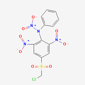 molecular formula C13H9ClN4O8S B14565318 N-[4-(Chloromethanesulfonyl)-2,6-dinitrophenyl]-N-phenylnitramide CAS No. 61496-88-6