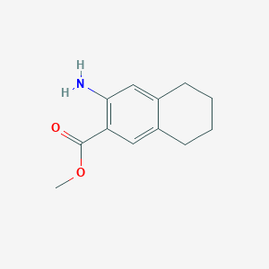 molecular formula C12H15NO2 B1456532 Methyl 3-amino-5,6,7,8-tetrahydronaphthalene-2-carboxylate CAS No. 858022-64-7